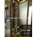 Paneles de puerta de cristal de hierro forjado, puerta de madera clara barniz, puerta de madera sólida